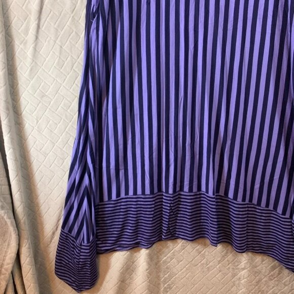Gap Womans Large Dress Long Maxi Purple Stripe Sleeveless Scoop Neck A Line - Picture 11 of 12